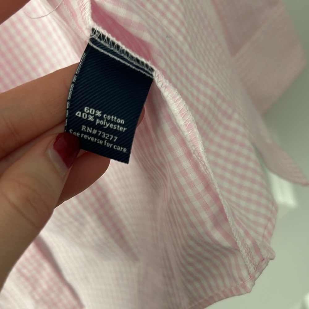 Croft & Barrow Light Pink Checkered Dress Shirt - Picture 4 of 6